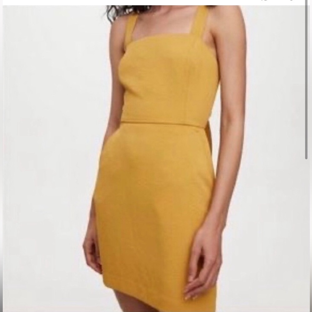 NWOT Wilfred Ecoulement tie-back mini dress in mustard - 0